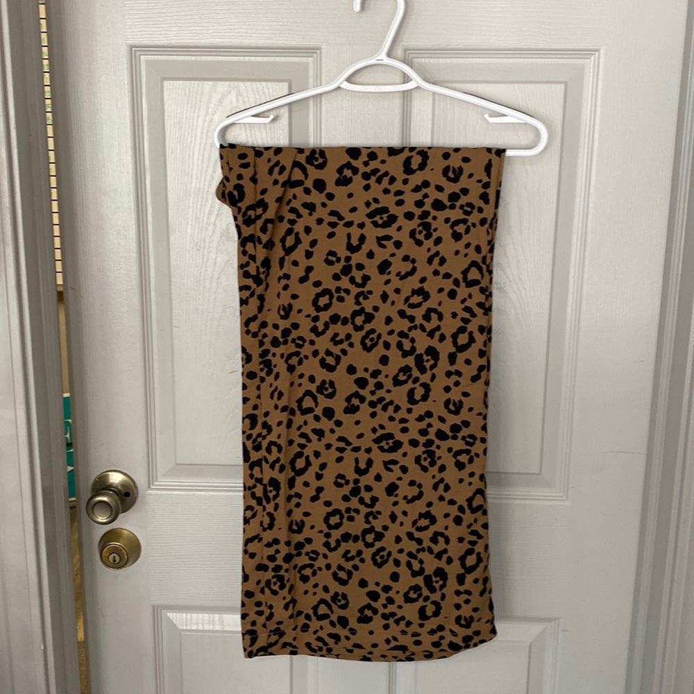 Wide legged cheetah print scrunched top tie waist